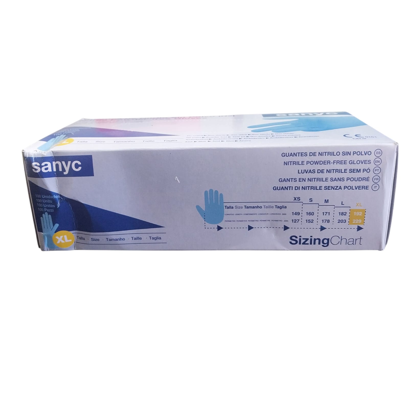 GUANTE NITRILO SANYC XL 100 UNIDADES SIN POLVO - Imagen 2