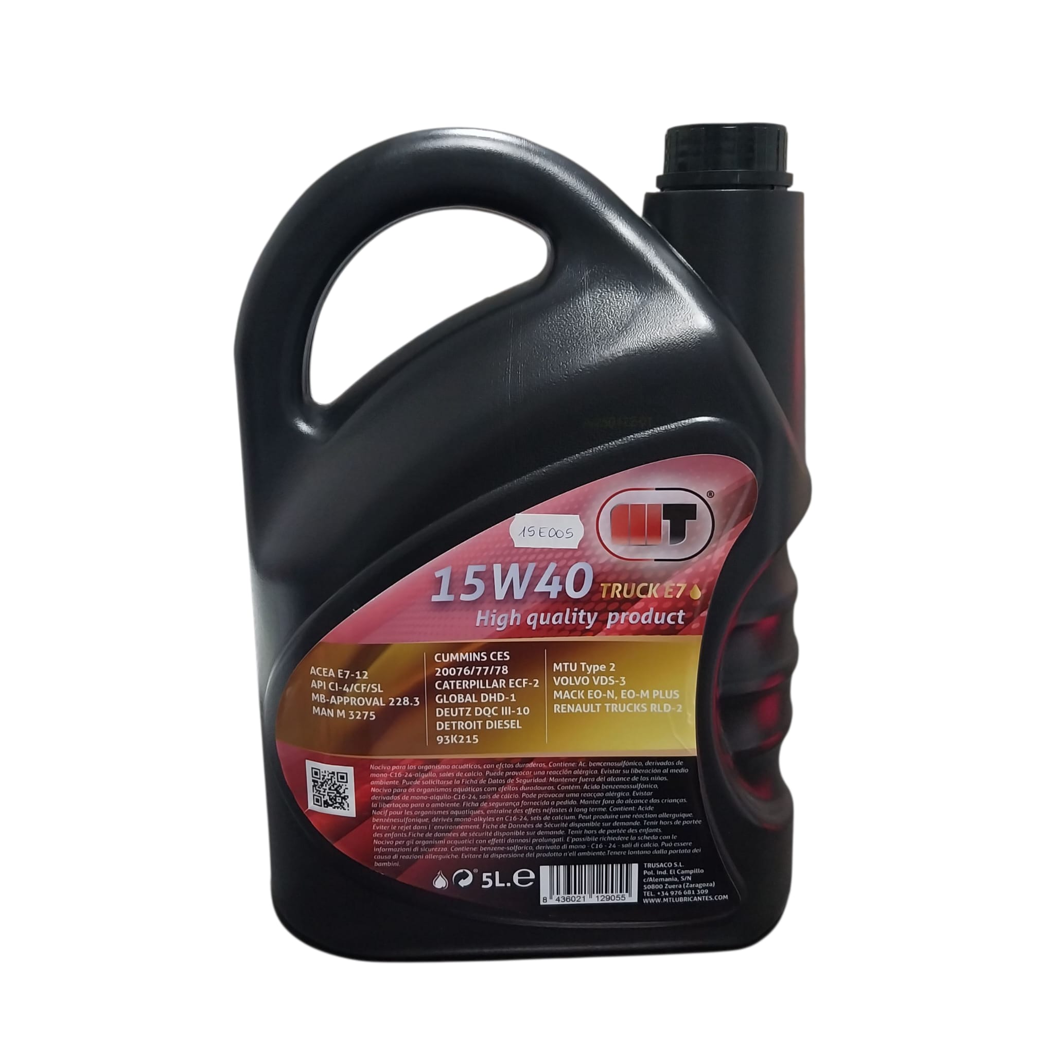 ACEITE 15W40 E7 MT 5L. - Imagen 2